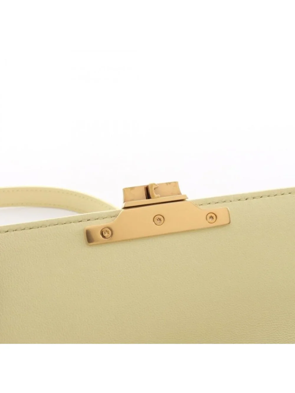 Celine Shoulder Bag Triomphe Light Yellow Leather
